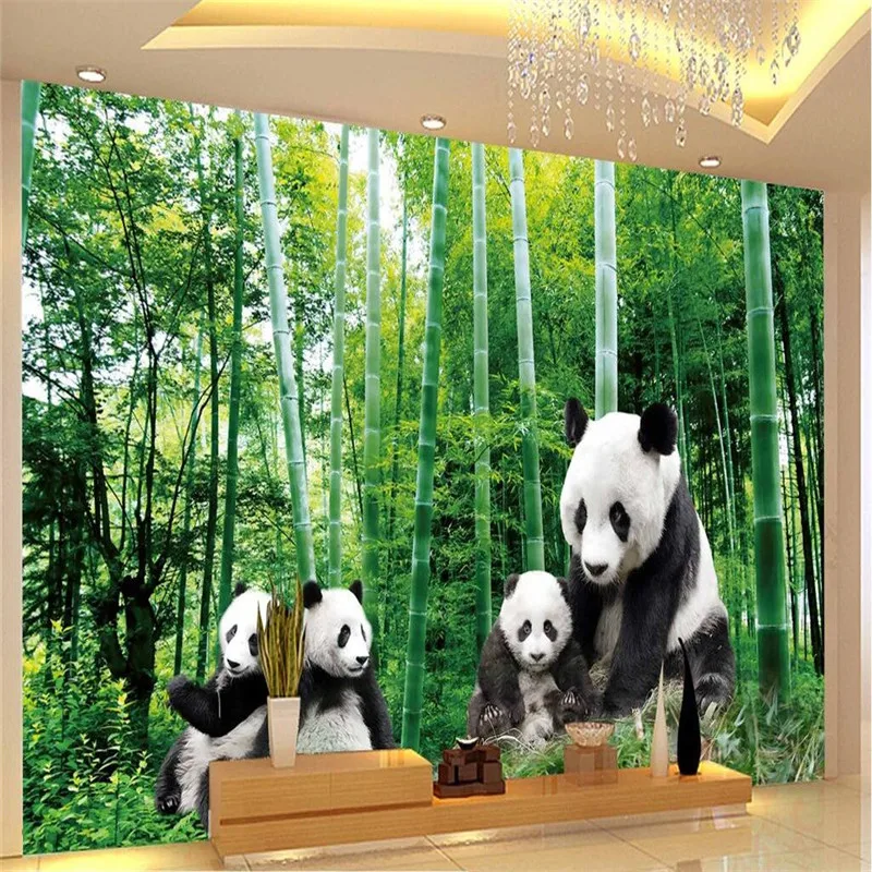 beibehang wall paper Luxury Quality HD Panda bamboo green world of natural beauty  large wallpaper wall mural papel de parede