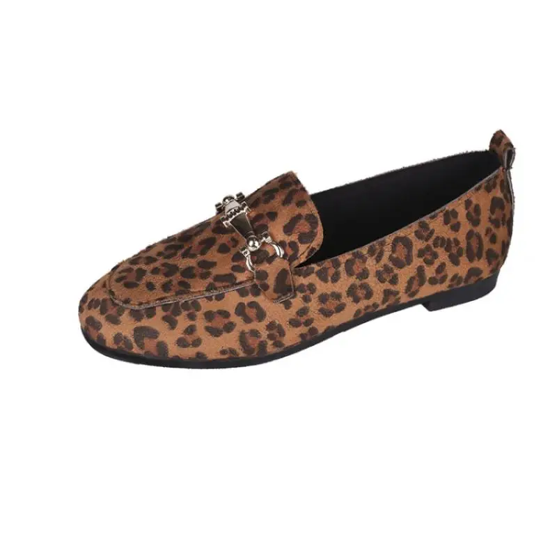 Роскошные черные замшевые лоферы для девочек с леопардовым принтом шикарные