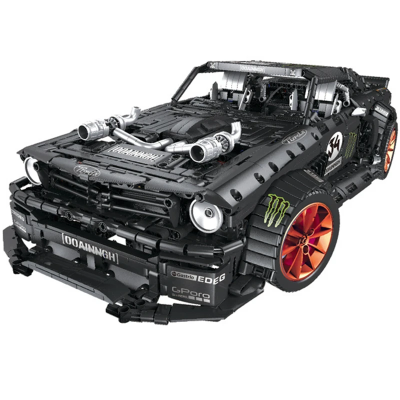 MOC супер черные гонщики Mustang Hoonicorn RTR V2 гоночный спортивный автомобиль строительные блоки наборы Кирпичи подарок для детей игрушка совместимая