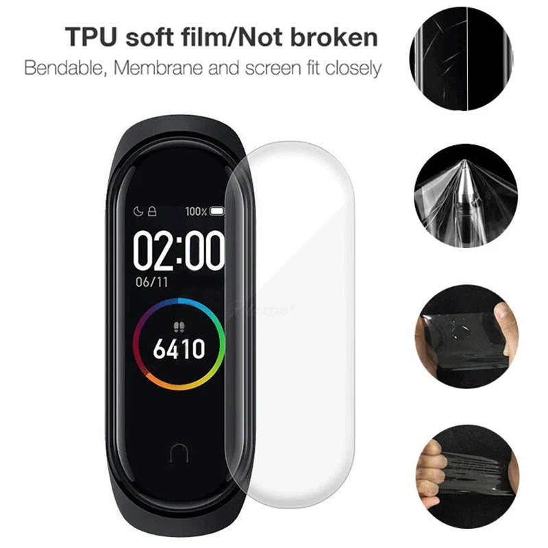 12 шт. защитная пленка для экрана xiaomi mi Band 4 мягкая умного браслета miband не