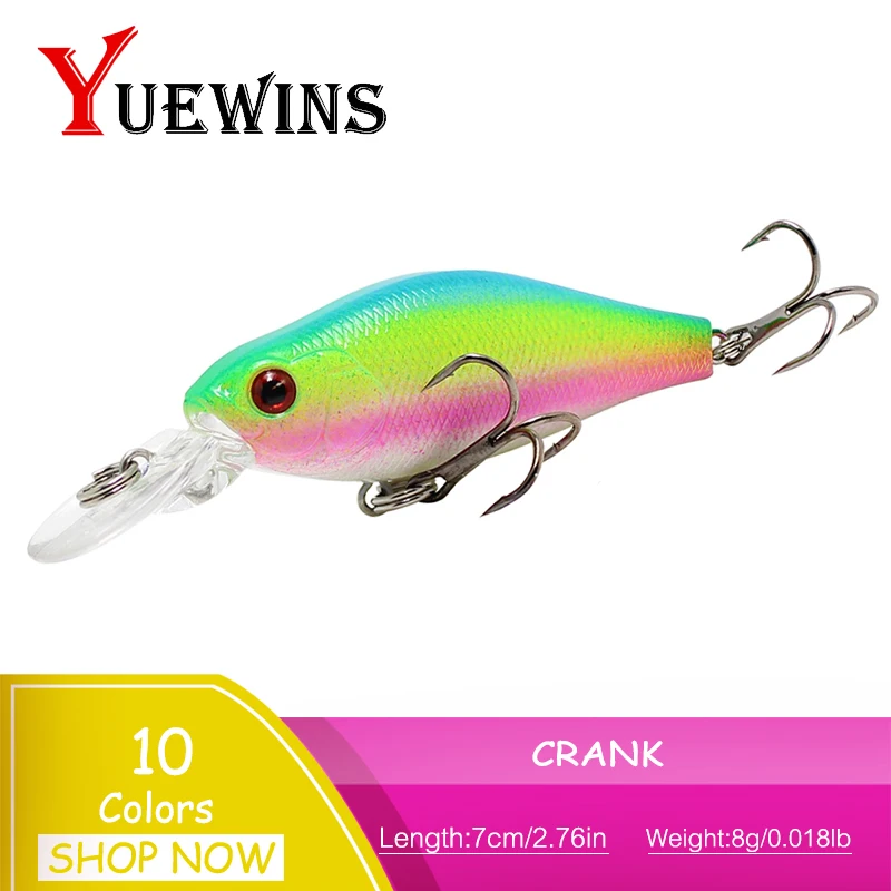 YUEWINS 7 см 8 г воблер Рыболовная Приманка Crank Pike Bass приманка рыба пластиковая
