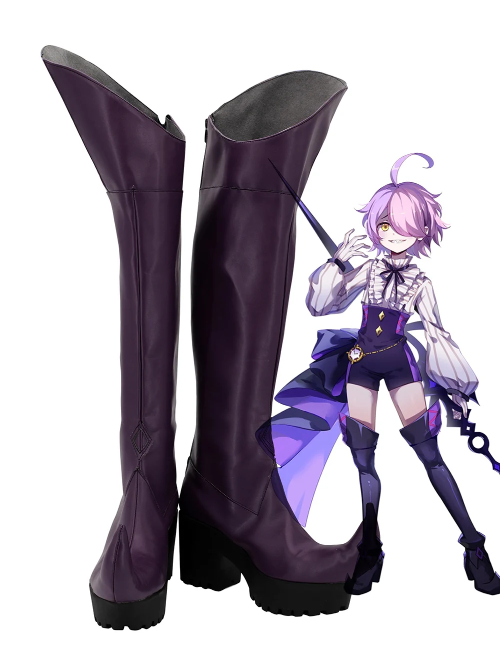 Ботинки для косплея Honkai Impact 2 Sin Mal фиолетовые ботинки обувь на высоком каблуке