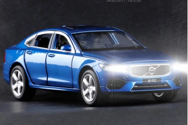 Blue 1:32 VOLVO, новинка, S90, Металлический Игрушечный Автомобиль из сплава, со звуком, светильник для детей, игрушки - Цвет: Blue