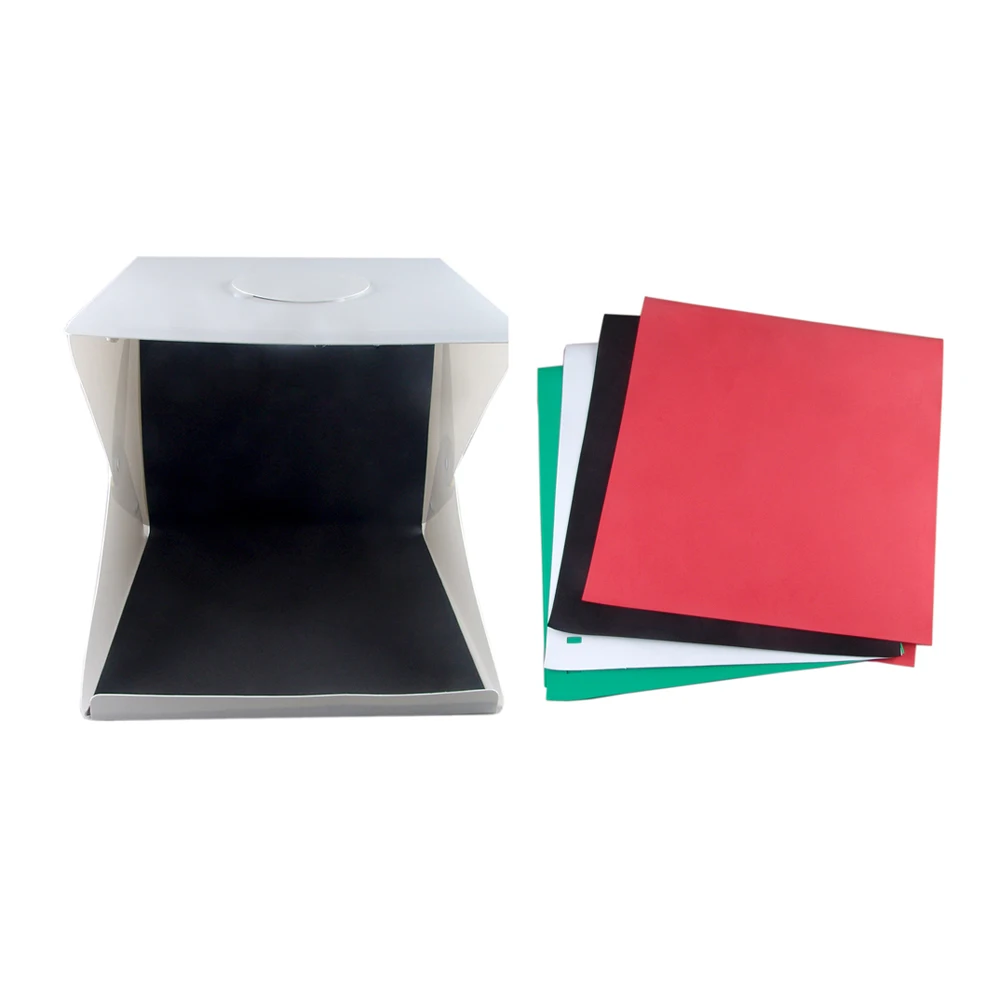 

2 LED Folding Lightbox 40*40 Portable Photography Photo Studio Softbox Adjustable Brightness Light Box For DSLR Camera