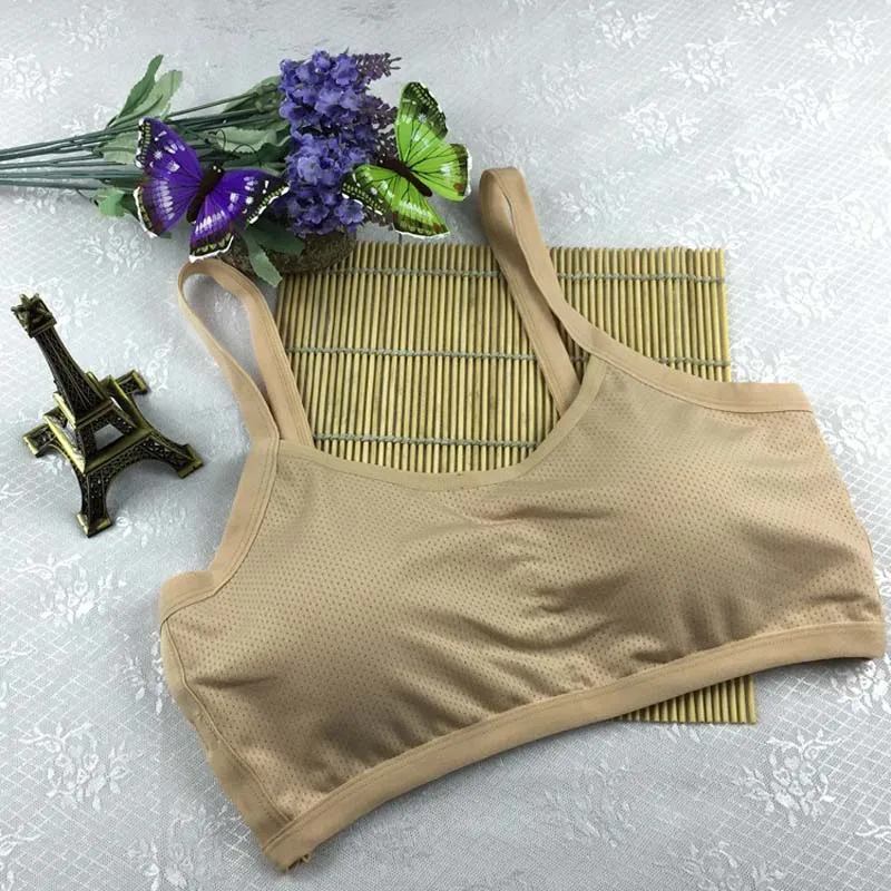 khaki Модные женские бюстгальтеры для фитнеса, мягкий дышащий бесшовный тянущийся сзади полый резервуар, топ, однотонный бюстгальтер для сна F0281 - Цвет: khaki