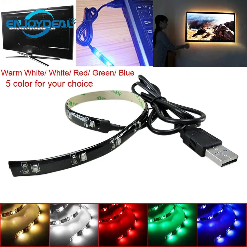 5 в USB мощность светодиодные полосы света RGB 3528 SMD HDTV TV Настольный ПК экран