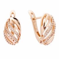 luxury 585 gold color earring office style top fashion earring cubic zircon women drop earrings fashion jewelry