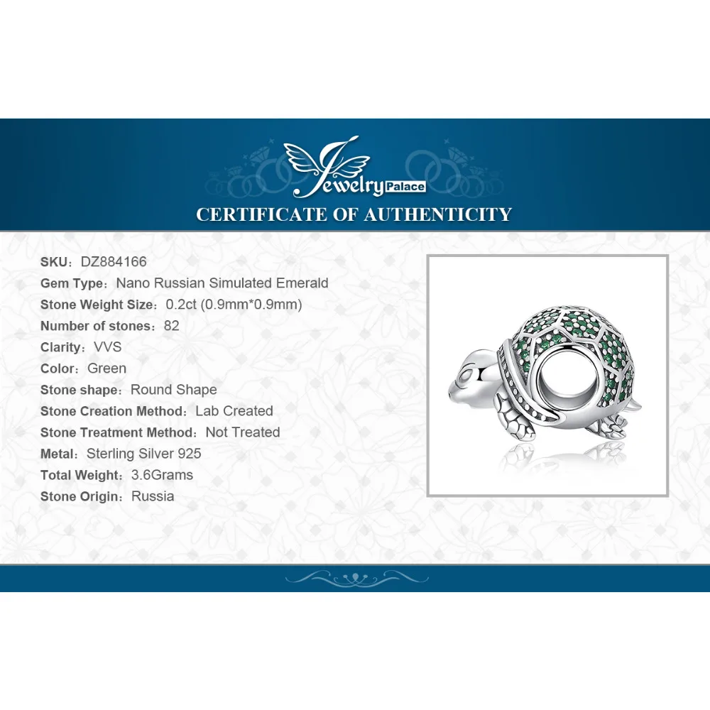

JewelryPalace Turtle 925 Sterling Silver Beads Charms Silver 925 Original For Bracelet Silver 925 original Beads Jewelry Making