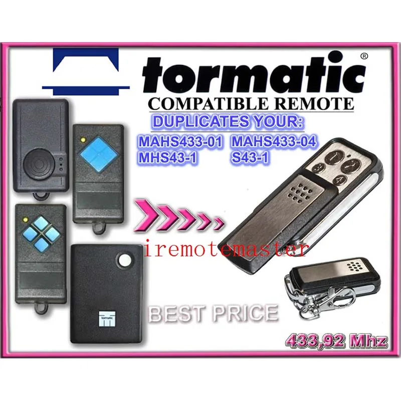 2 предмета в комплекте TORMATIC MAHS433 01 04 MHS43 1 S43 совместимый пульт дистанционного