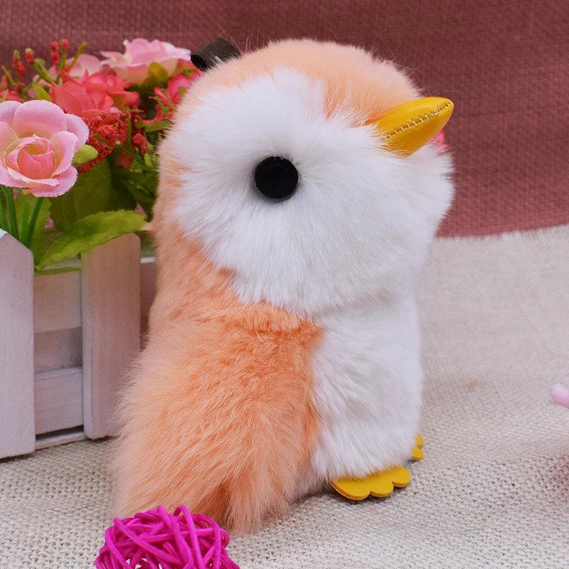 Мини помпон брелок Рекс Кролик Мех животных пингвин pom игрушки Для женщин Шарм