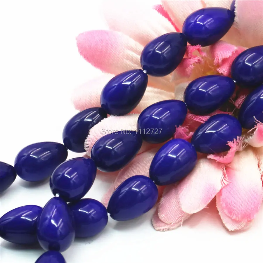 

Hot Sale Ornaments 9x13mm Dark Blue Christmas Gifts Women Girls Imitation Pearl Glass Loose DIY Beads Jewelry Making Design