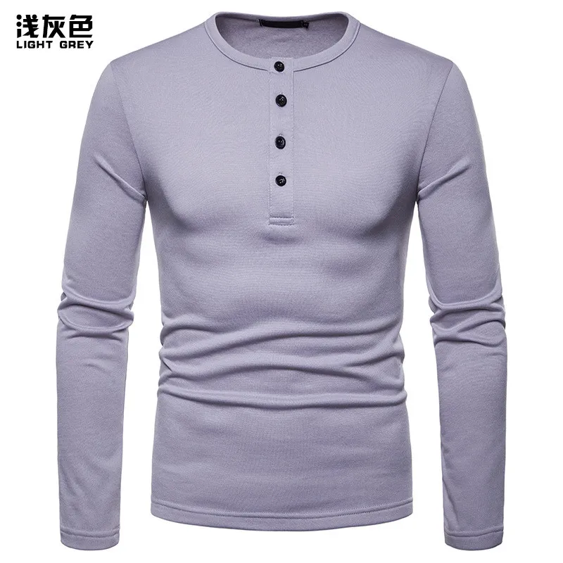 Sale Solid Color Wild Casual Men's Large Size Long-sleeved T-shirt Bottoming Shirt 2018 Drunk New Hot | Мужская одежда