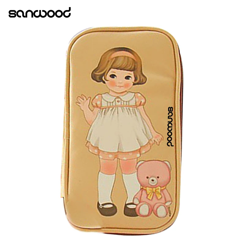 Женская милая мультяшная кукла с рисунком девушки Ручка Карандаш Чехол сумка