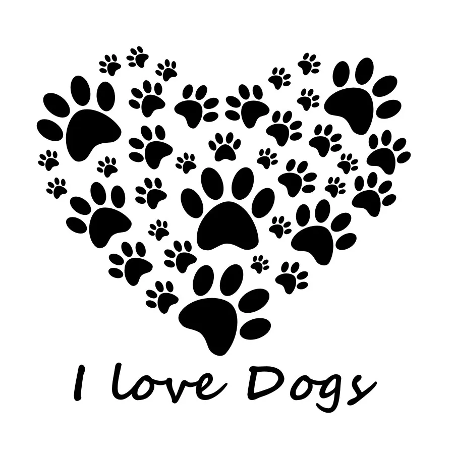 Виниловая наклейка I Love Dogs Paw для спальни съемные товары дома Настенный декор