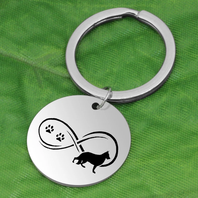 Stainless Steel Infinity Paw Print Pendant Necklace Fashion German Shepherd Dog Jewelry Gift for Women Drop Shipping YLQ6166 | Украшения и