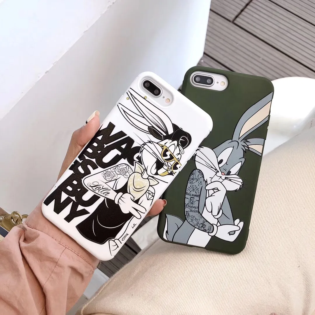 Новинка чехол с милым мультяшным Кроликом мягкие ТПУ чехлы для телефонов iPhoneXS 7 8
