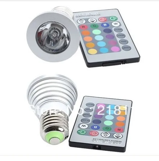 Lowest price 5W LED E27 E14 GU10 RGB Bulb 16Color Spotlight with IR Remote Controller Lamp for Home Party Decoration | Освещение