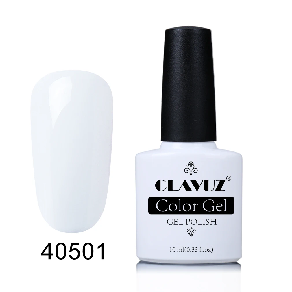 French White 40501 CLAVUZ Macaron UV светодиодный Полупостоянный долговечный Гель-лак черный белый чистый Цвет Гель-лак для ногтей 10 мл - Цвет: French White 40501