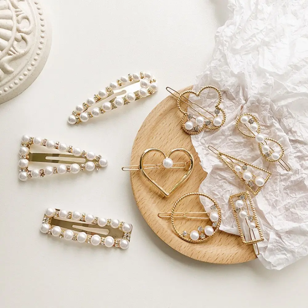 Модная новинка заколка для волос девочек металлическая геометрическая форма