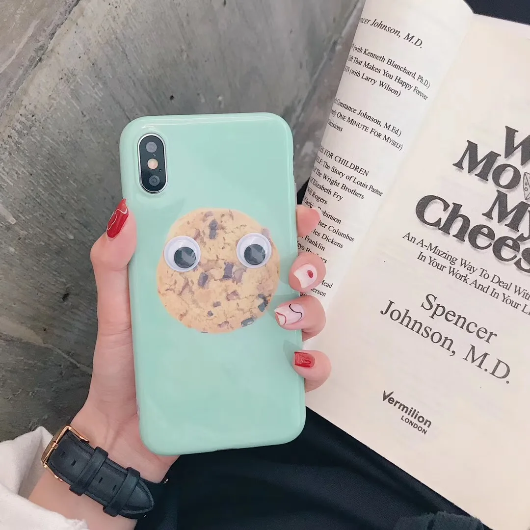 Kuutti мягкие забавные чехлы для телефонов с изображением печенья белого и зеленого