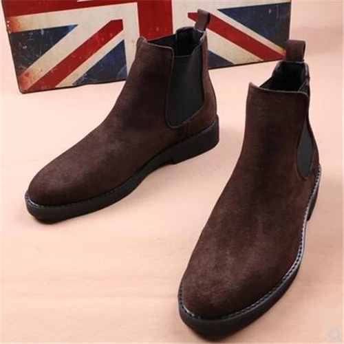 brown Брендовая обувь; мужские ботинки; Botas; новые кроссовки; Рабочая обувь; кожаная мужская обувь с высоким берцем; повседневные мужские ботинки в стиле ретро; большие размеры - Цвет: brown