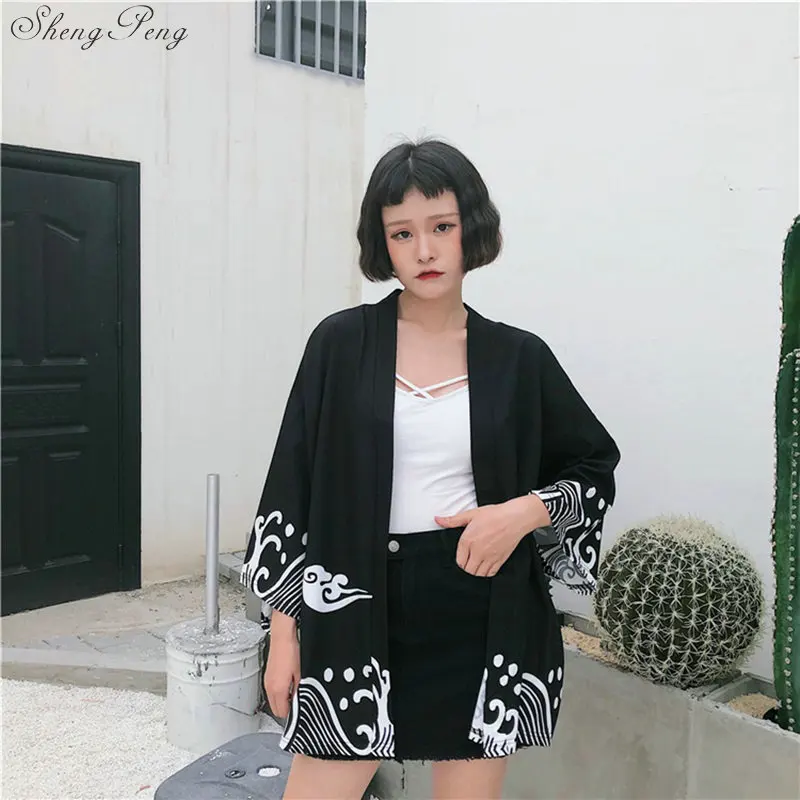 Кимоно Кофта кардиган рубашка летние пляжные кимоно женские 2019 Косплей yukata