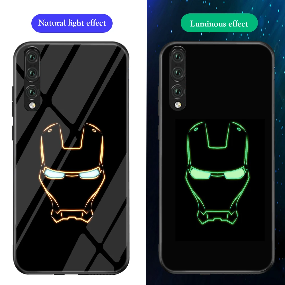 Ciciber для huawei P30 P20 mate 20 Lite Pro светящиеся чехлы из закаленного стекла для Honor 10 Lite чехол чудо-яд Железный человек - Цвет: 3