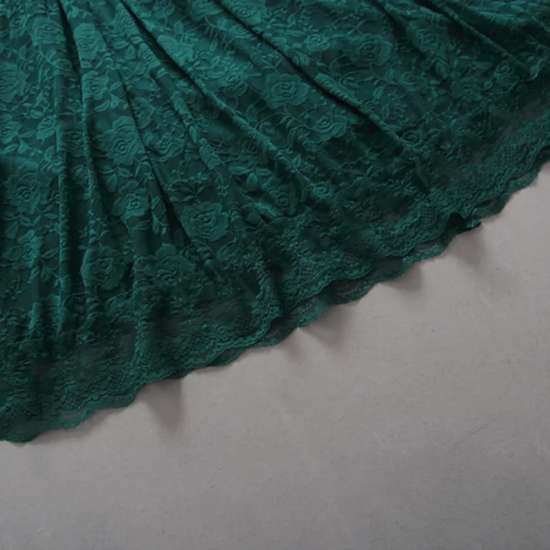 

Princes Kids Girls Ruffles Lace Bow Party Dress Vintage Fly Sleeve Green Color Spring Summer Autumn Fashion Party Dress