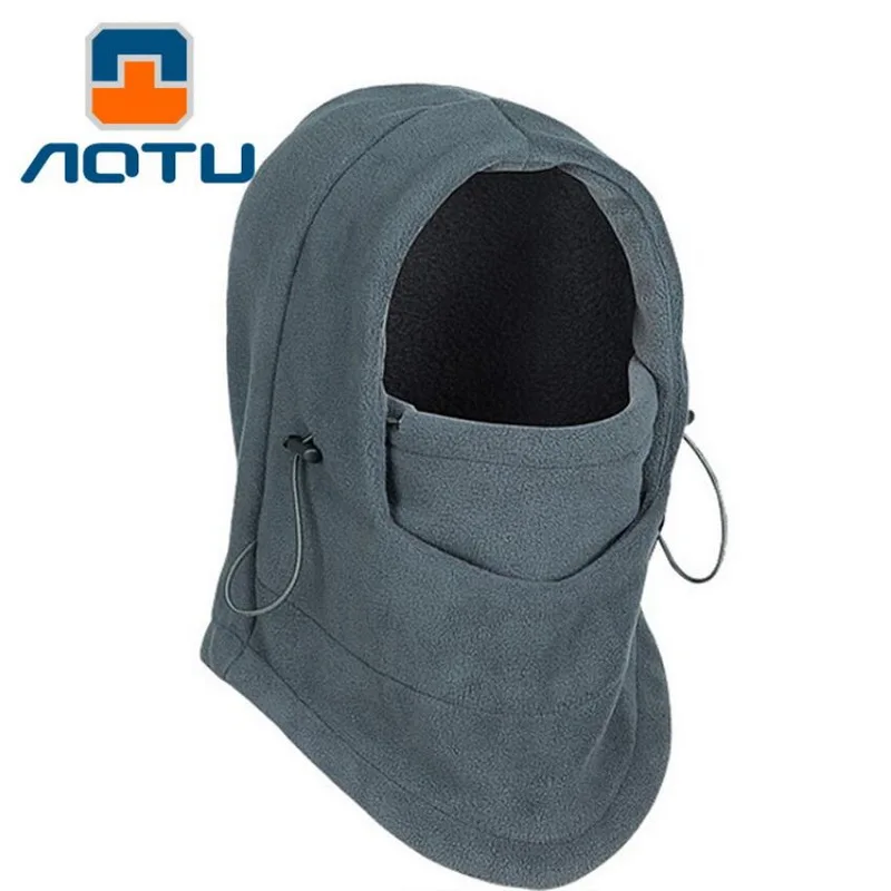 Многофункциональный двухслойный флисовый уплотненный капюшон 6 в 1 нагрудник.