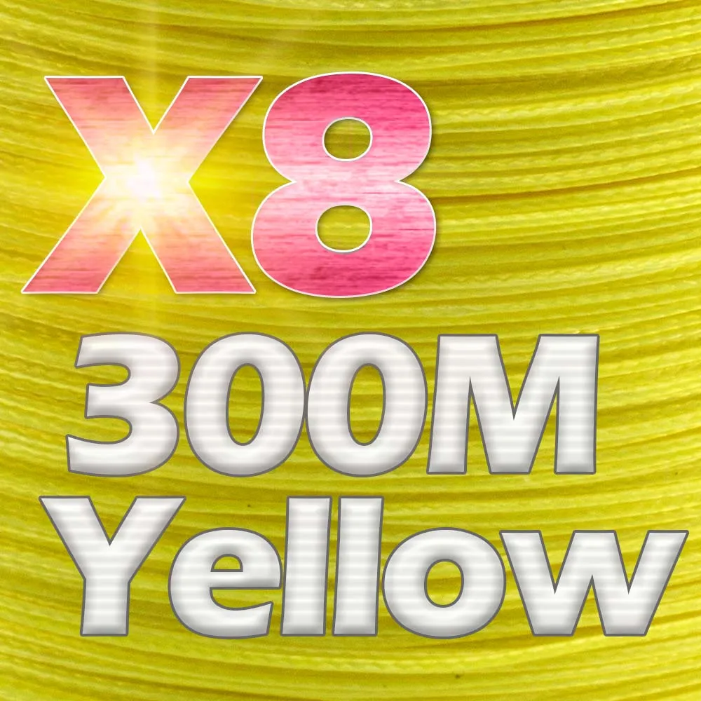 X8-300M-Yellow JOSBY 300 м 500 м 1000 м 4 нити 8 нитей многоцветная ПЭ плетеная проволока многофиламентная супер сильная леска Новинка - Цвет: X8-300M-Yellow
