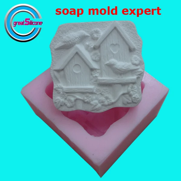 Птица на бревенчатой каюте Форма Мыла форма торта шоколадная украшения