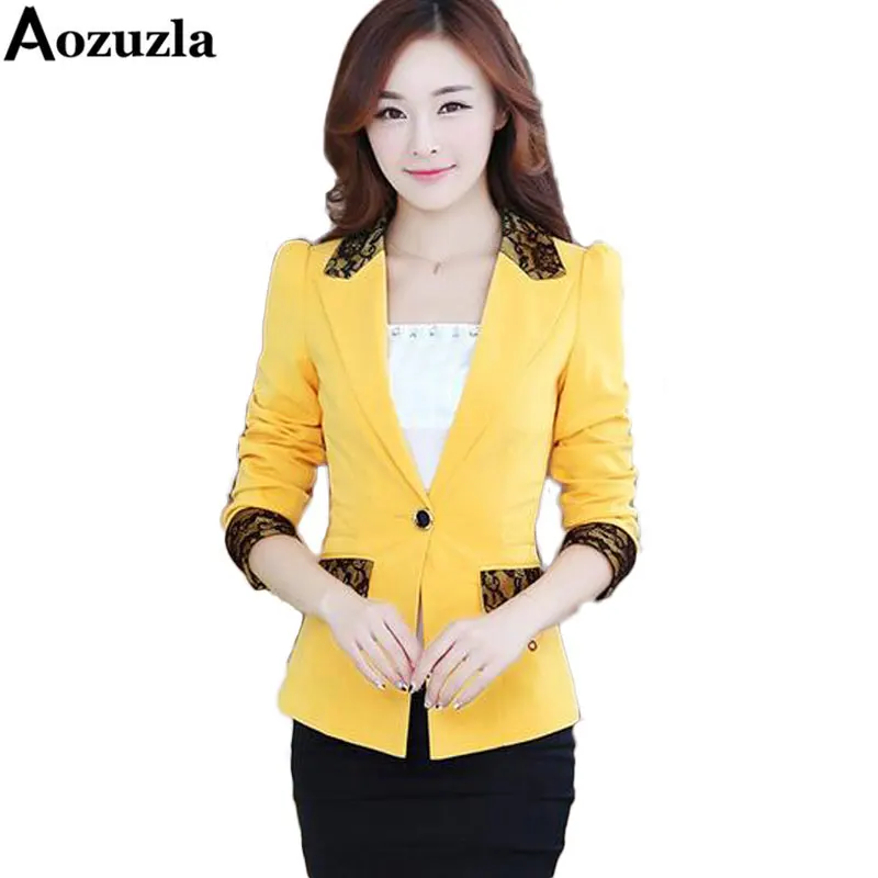 2021 женский пиджак куртки с длинными рукавами Сезон весна осень Кружевные Блейзер