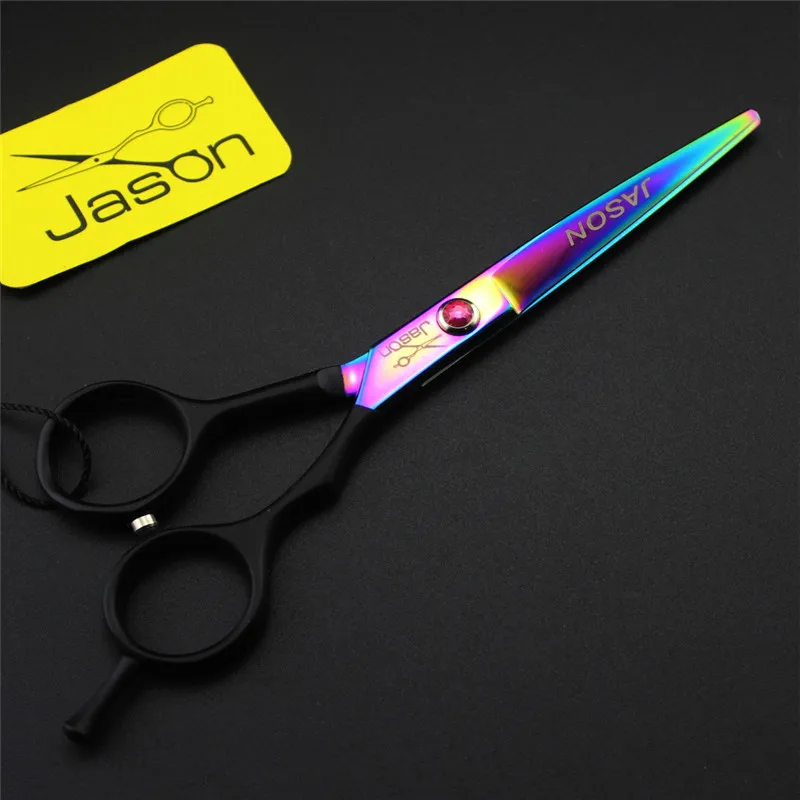 

5.5 inch Barber Cutting Tools Blue Hairdresser's Scisors Black Handle Titanium Salon Hair Scissors Professional Grooming Tool