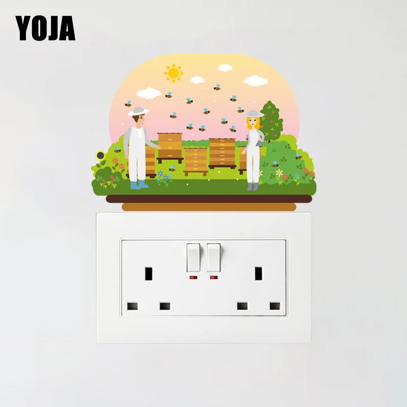 Настенная Наклейка YOJA Bees для гостиной спальни персонализированный цветной