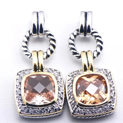 Женские серьги с кристаллами Morganite серебристые сережки на возраст от 2 до 8 лет