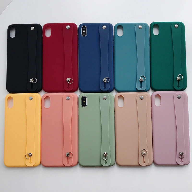 LOVECOM сплошной карамельный цвет ремешок для телефона чехлы для iPhone 11 Pro Max XS Max XR 6 6S 7 8 Plus X Мягкая силиконовая задняя крышка