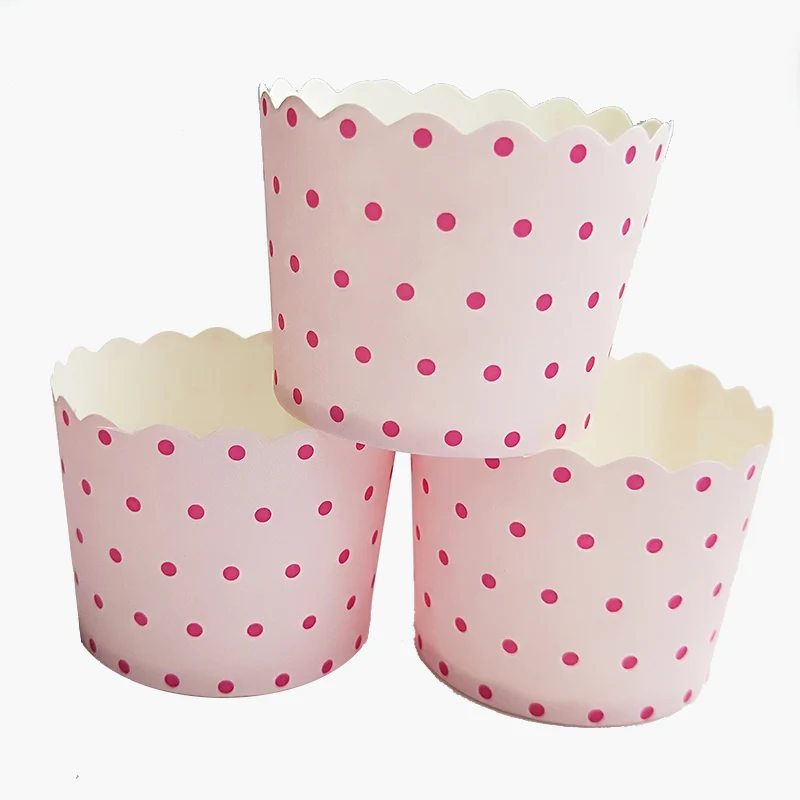 100 шт. белые черные точки Красные Полосатые Бумажные подносы для чашек торта и