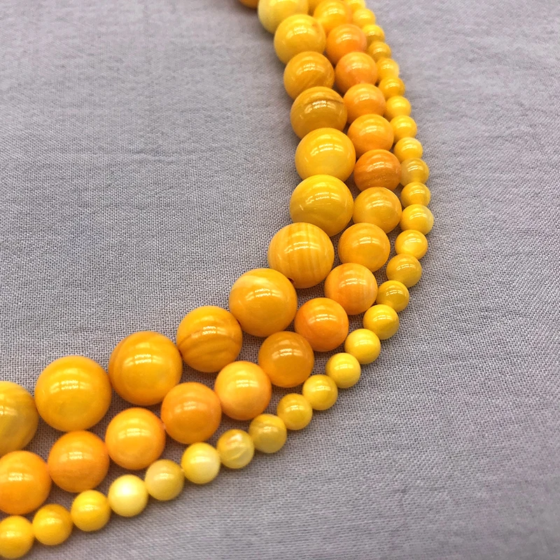 Оптовая продажа бусины из натуральных раковин желтая блестящая свободная