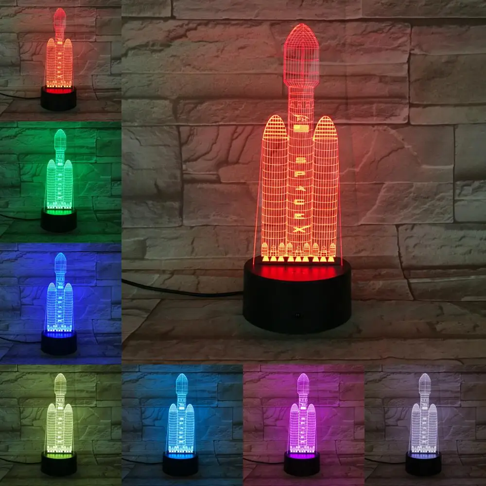 Объемная лампа Сокол с космическим пусковым двигателем ночсветильник