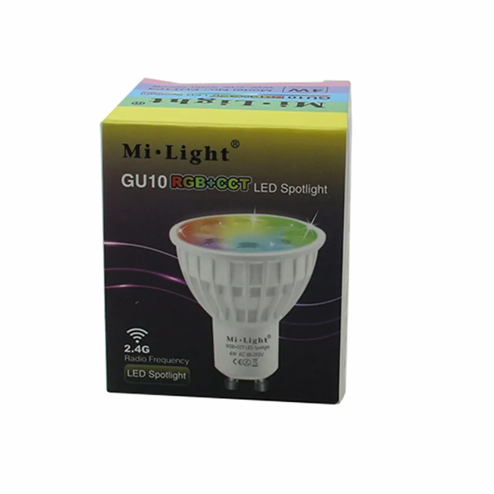 Tanbaby Mi. Светильник 2,4G беспроводной смарт GU10 Светодиодный светильник RGB+ CCT изменение цвета затемняемый Точечный светильник 4 Вт AC 85-265 в wifi Пульт дистанционного управления
