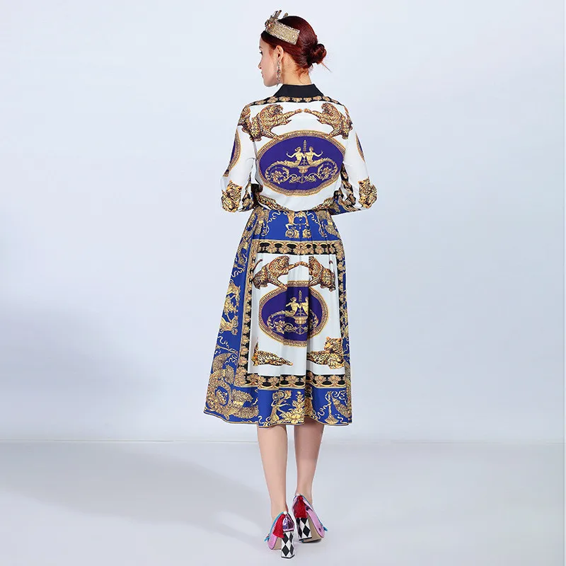 Высокое качество новинка 2018 модная подиумная женская блуза с длинным рукавом и