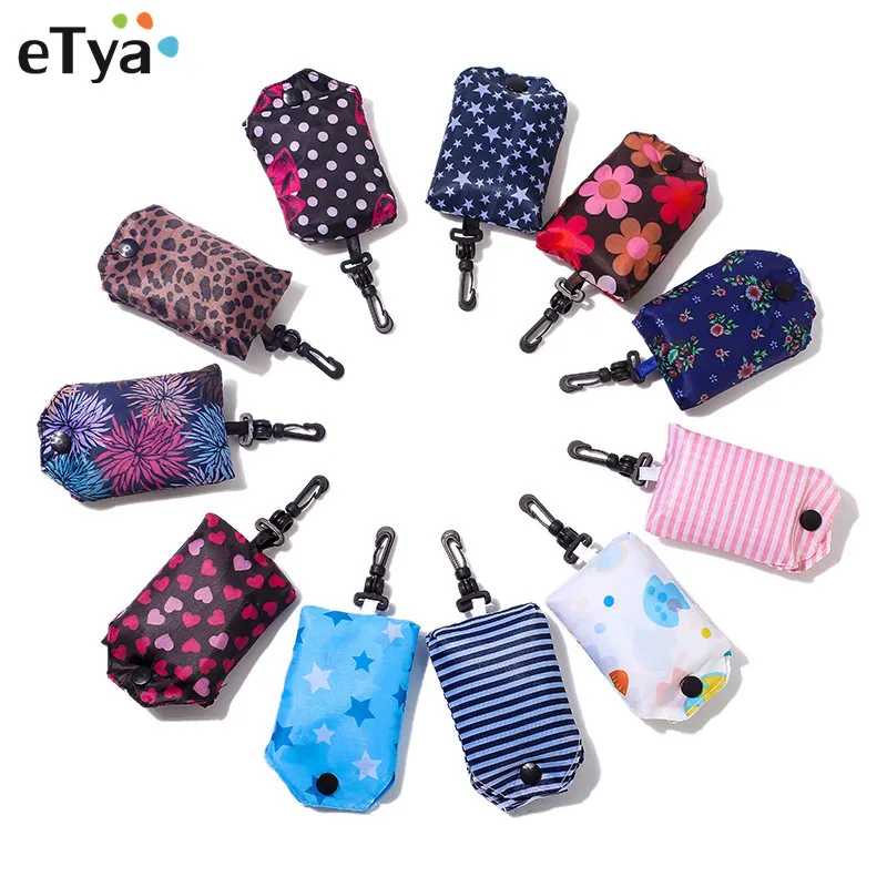 ETya, Женская многоразовая сумка для покупок, складная сумка, модная, с цветочным принтом, складная, перерабатываемая, сумки, для дома, для организации, сумка-тоут