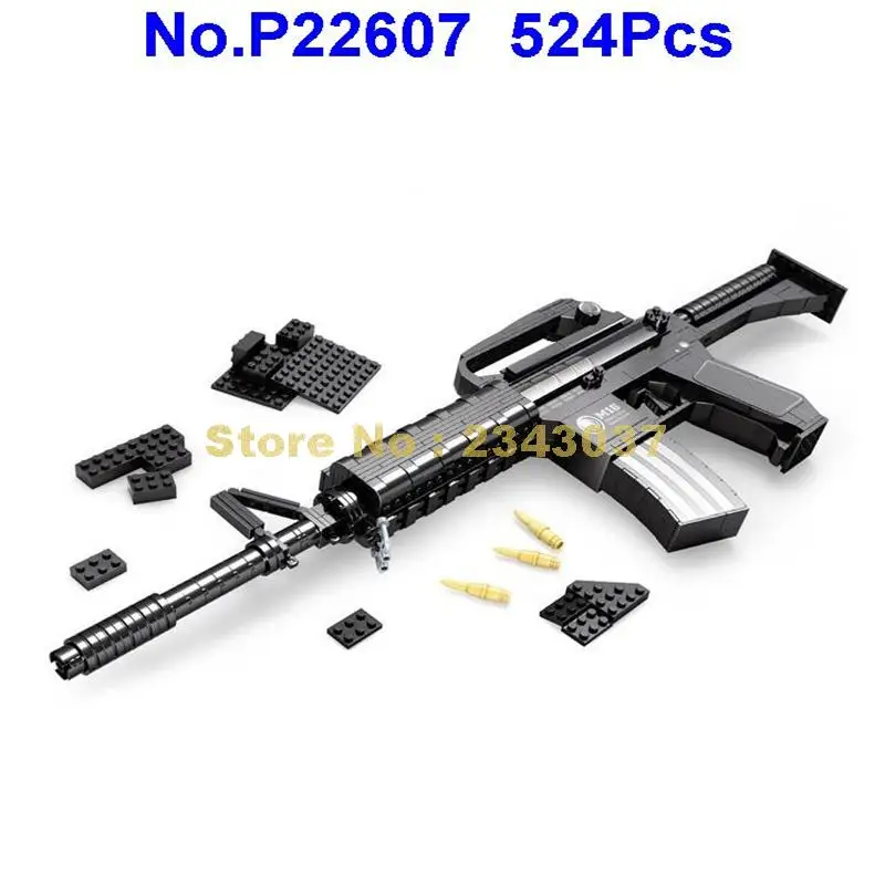 Ausini P22607 524 шт. военные штурмовые винтовки M16 пистолет строительные блоки
