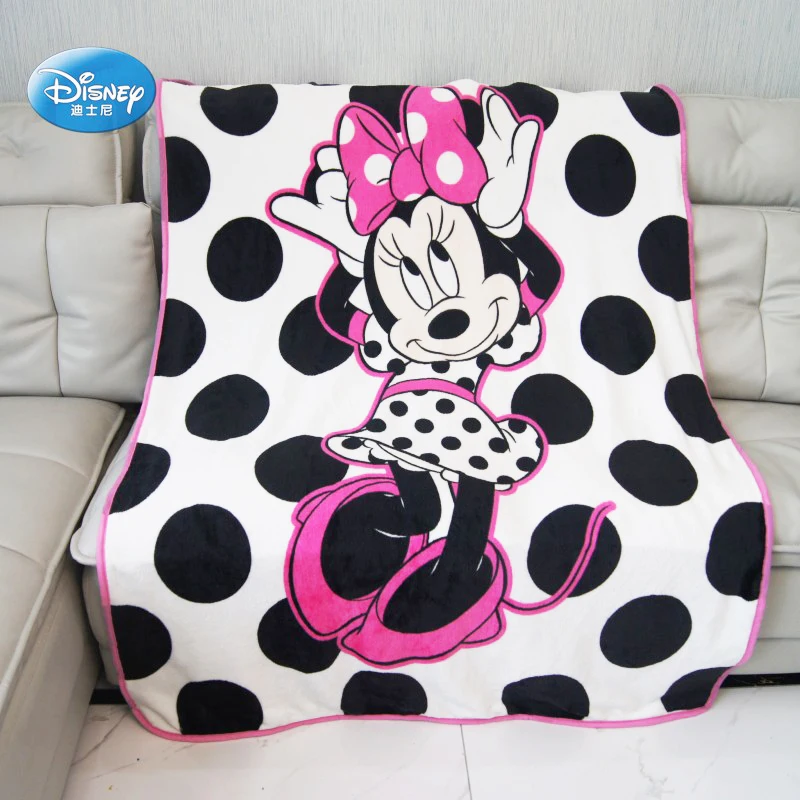 Мягкое фланелевое одеяло в горошек с рисунком из мультфильма Дисней Минни Маус для девочек, детское одеяло на кровать, диване, 117X152 см, подарок для детей
