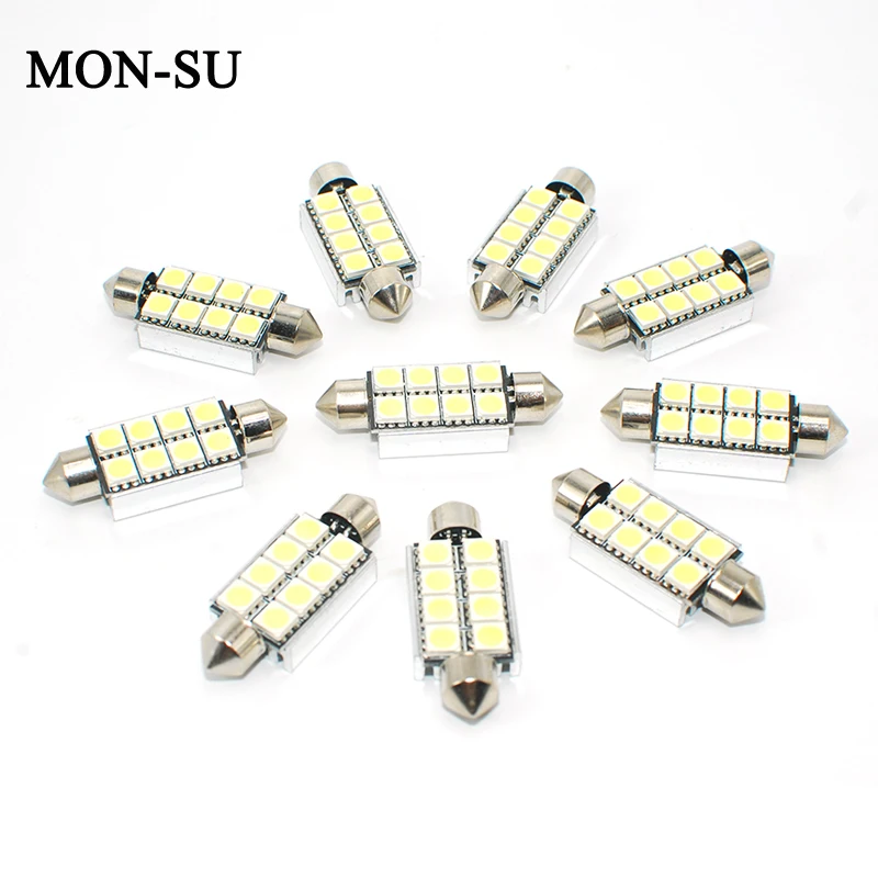 MON SU 2 шт. 39 мм/41 мм C5W C10W Canbus 5050 8smd автомобиль свет номерного знака подсветка для