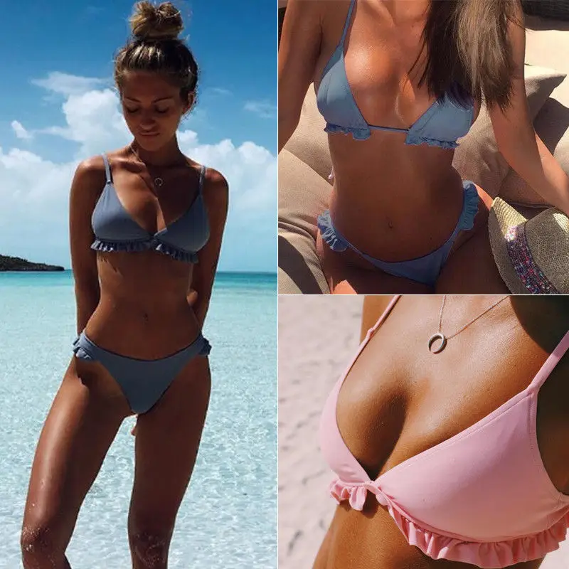 Сексуальное женское бикини с бюстгальтером купальник цветочным принтом