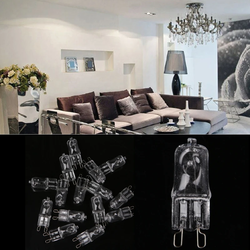 G9 галогенная лампа светильник прозрачное стекло лампы дневного света 25W 230V 2800K