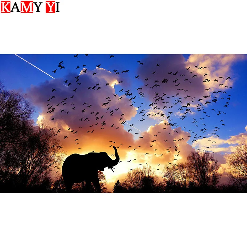 

KAMY YI Full Square/Round Drill 5D DIY Diamond Painting"Animal elephant"Mosaic Stitch Diamond Embroidery Home Decor Gift HYY
