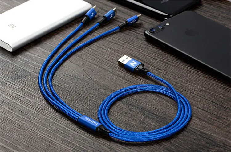 NOHON Micro type C USB кабель type-C 8pin 3 2 в 1 для iPhone 7 6 6S Plus iOS 10 9 8 Android Xiaomi LG кабель быстрое зарядное устройство кабели
