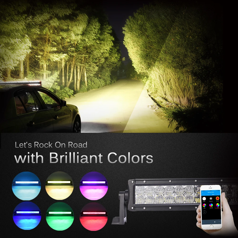MICTUNING 22 &quot120 Вт 32&quot 180 5D RGB прямой внедорожный 12 В 24 стробоскоп лампа для